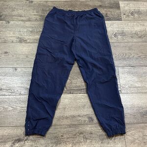 Vintage 80s Nike Navy Blue Track Pants Zipper Sides - Men's Size XL